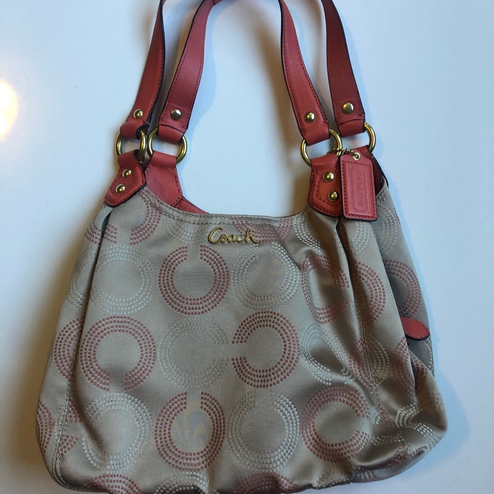 Coach Madison Maggie coral and tan 21920